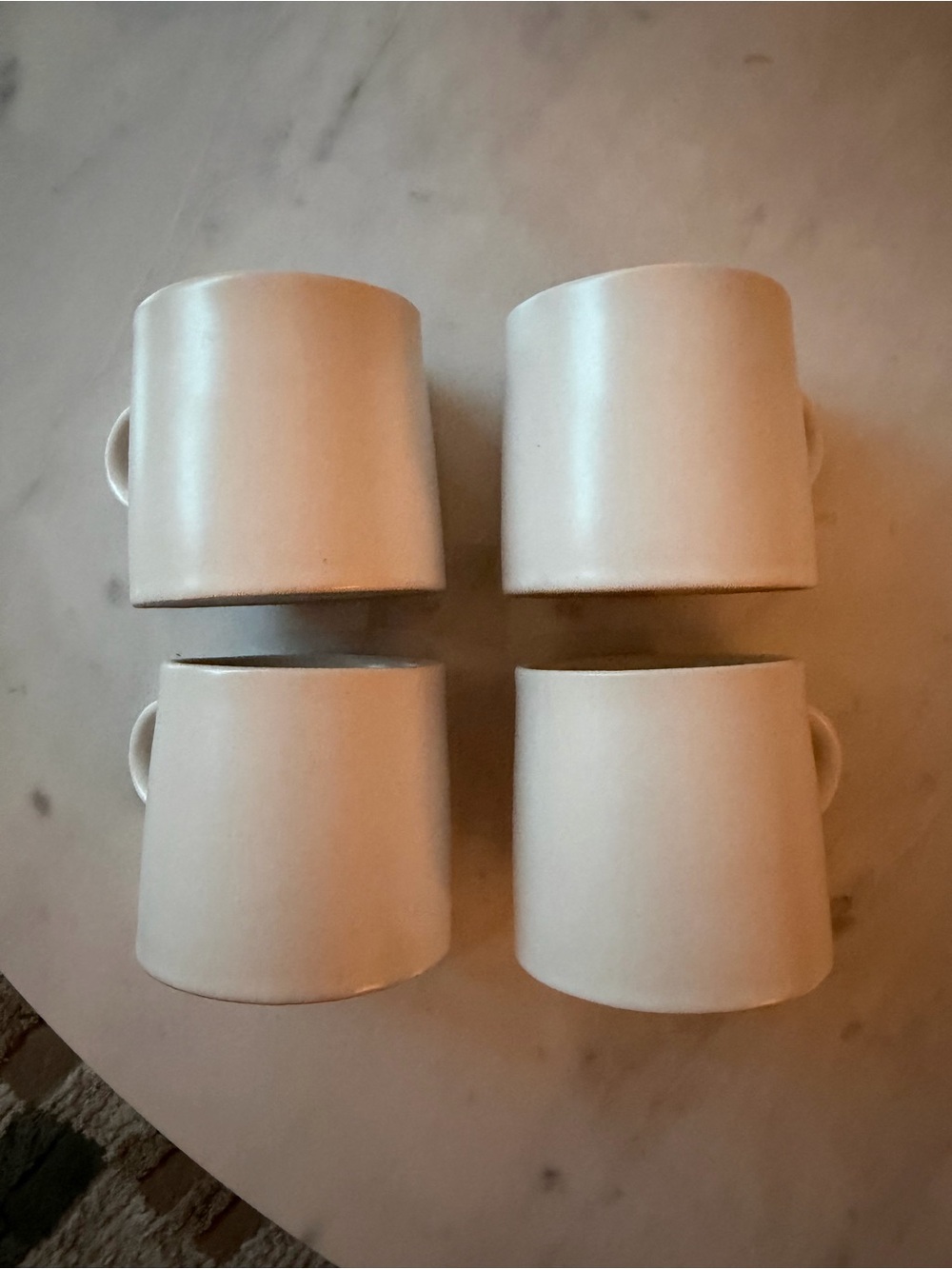 Cb2 Off White Ceramic Espresso Mugs - Set of 4